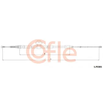 COFLE 1.PE001 - Tirette à câble, frein de stationnement arrière gauche