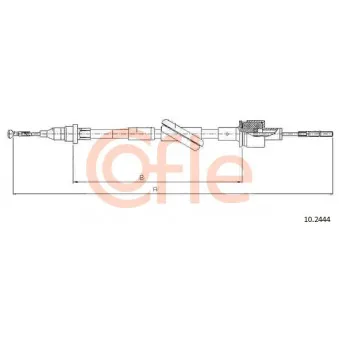 Tirette à câble, commande d'embrayage COFLE 10.2444 pour FORD TRANSIT 2.5 DI - 76cv