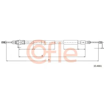 Tirette à câble, frein de stationnement COFLE 10.4661