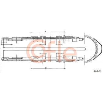 Tirette à câble, frein de stationnement COFLE 10.578