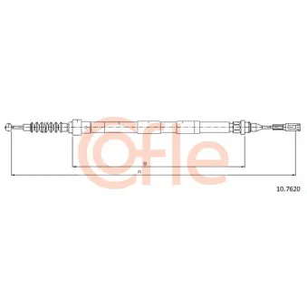 Tirette à câble, frein de stationnement COFLE OEM 7M3609701C