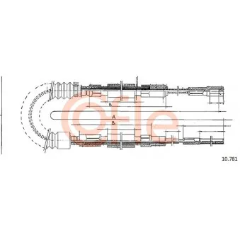 COFLE 10.781 - Tirette à câble, frein de stationnement