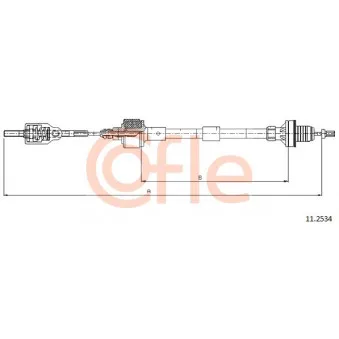 Tirette à câble, commande d'embrayage COFLE 11.2534 pour OPEL CORSA 1.4 i - 60cv