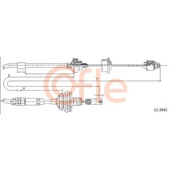 Tirette à câble, commande d'embrayage COFLE 11.3042 pour PEUGEOT 206 1.1 i - 60cv