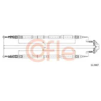 Tirette à câble, frein de stationnement COFLE 11.5867 pour OPEL ZAFIRA 1.6 - 105cv
