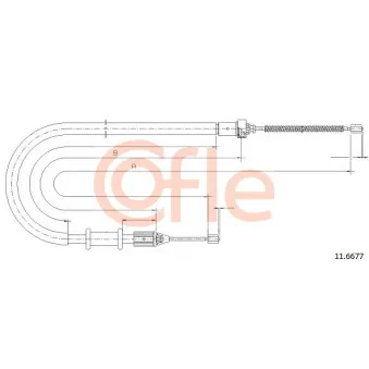 Tirette à câble, frein de stationnement COFLE 11.6677 pour RENAULT KANGOO 1.5 DCI - 68cv