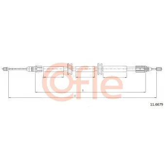 COFLE 11.6679 - Tirette à câble, frein de stationnement
