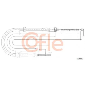 Tirette à câble, frein de stationnement COFLE 11.6683 pour RENAULT KANGOO 1.5 DCI - 103cv
