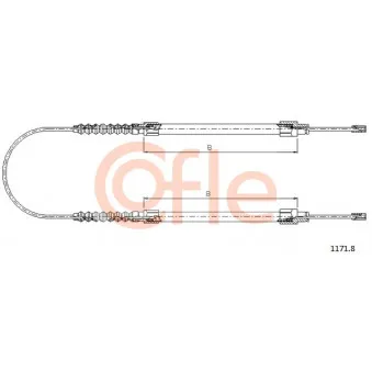 Tirette à câble, frein de stationnement COFLE 1171.8