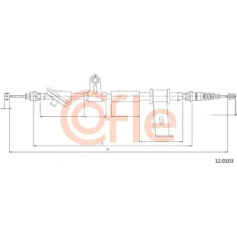 COFLE 12.0103 - Tirette à câble, frein de stationnement