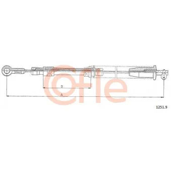 Tirette à câble, frein de stationnement COFLE 1251.9 pour CITROEN JUMPER 1.3 Super Diesel - 45cv