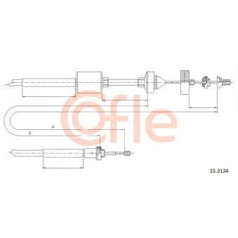 COFLE 15.3134 - Tirette à câble, commande d'embrayage