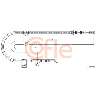 Tirette à câble, frein de stationnement COFLE 17.0003 pour NISSAN MICRA 1.0 i 16V - 60cv
