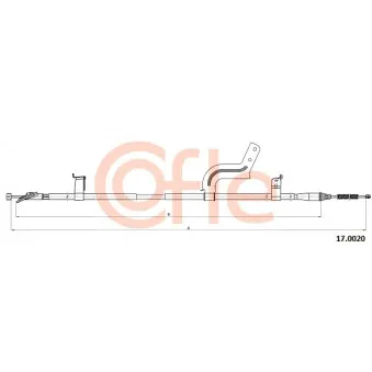 COFLE 17.0020 - Tirette à câble, frein de stationnement arrière droit