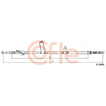 COFLE 17.4045 - Tirette à câble, frein de stationnement arrière gauche