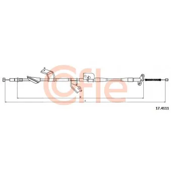 COFLE 17.4111 - Tirette à câble, frein de stationnement arrière gauche