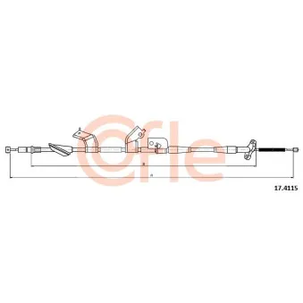 COFLE 17.4115 - Tirette à câble, frein de stationnement arrière gauche