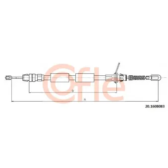 COFLE 20.160B083 - Tirette à câble, frein de stationnement arrière gauche