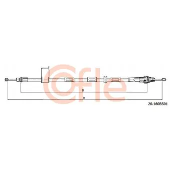 COFLE 20.160B501 - Tirette à câble, frein de stationnement