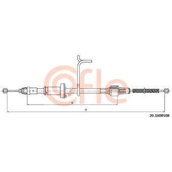 Tirette à câble, frein de stationnement COFLE 20.160B508 pour JEEP CHEROKEE 2.4 Laredo - 147cv