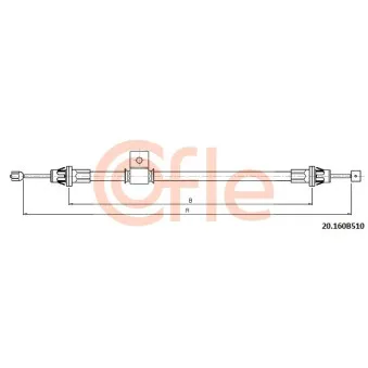 COFLE 20.160B510 - Tirette à câble, frein de stationnement