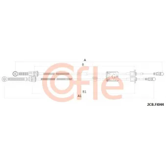 Tirette à câble, boîte de vitesse manuelle COFLE 2CB.FI044 pour FIAT 500X 1.6 D Multijet - 114cv