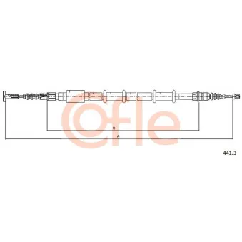 Tirette à câble, frein de stationnement COFLE 441.3 pour LANCIA LYBRA 2.4 JTD - 135cv