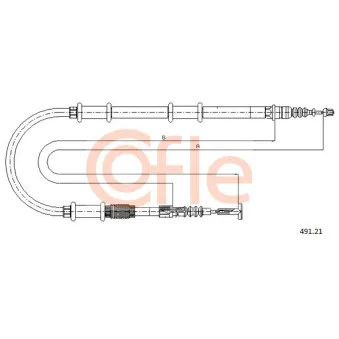 Tirette à câble, frein de stationnement COFLE 491.21 pour FIAT MULTIPLA 1.6 16V Blupower - 95cv