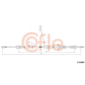 Tirette à câble, frein de stationnement COFLE 92.1.FO004 pour FORD TRANSIT 2.2 TDCi - 155cv