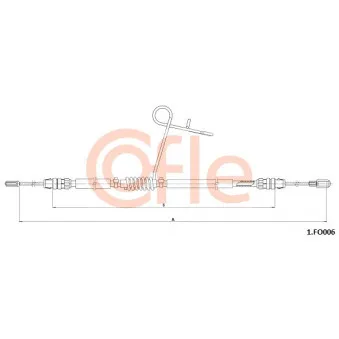 Tirette à câble, frein de stationnement COFLE 92.1.FO006 pour FORD TRANSIT 2.2 TDCi - 155cv