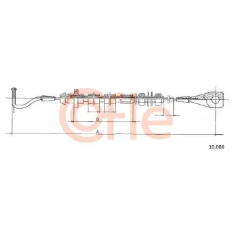 Câble d'accélération COFLE 92.10.086 pour VOLKSWAGEN SCIROCCO 1.6 - 110cv