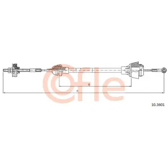 Tirette à câble, commande d'embrayage COFLE 92.10.3601 pour SKODA FAVORIT 1.3 - 68cv