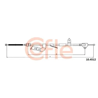 Tirette à câble, frein de stationnement COFLE 92.10.4512 pour CITROEN C1 1.0 VTi 68 - 69cv