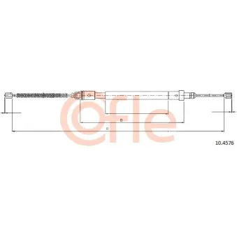 Tirette à câble, frein de stationnement COFLE 92.10.4576 pour CITROEN XSARA 1.9 TD - 90cv