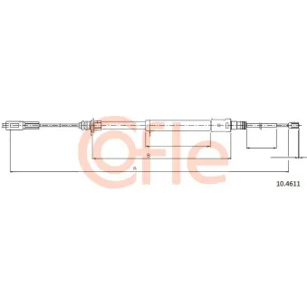 Tirette à câble, frein de stationnement COFLE 92.10.4611 pour CITROEN C5 2.2 HDI - 133cv