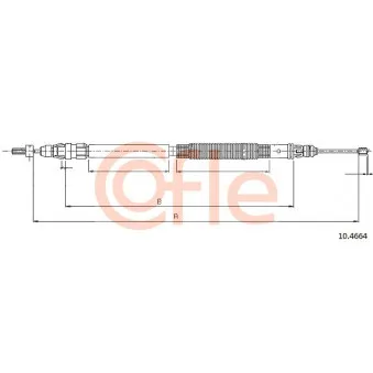 Tirette à câble, frein de stationnement COFLE 92.10.4664 pour CITROEN C4 Picasso 2.0 HDi 150 - 150cv