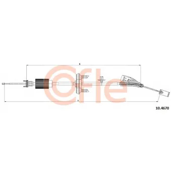 Tirette à câble, frein de stationnement COFLE 92.10.4670 pour CITROEN C4 Picasso 2.0 HDi 150 - 150cv