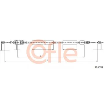 Tirette à câble, frein de stationnement COFLE 92.10.4709 pour FORD FIESTA 2.0 HDI - 90cv