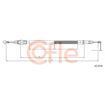 Tirette à câble, frein de stationnement COFLE 92.10.4739 pour CITROEN JUMPY 2.0 HDI 165 - 163cv