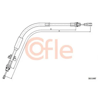 Tirette à câble, frein de stationnement COFLE 92.10.5347 pour FORD TOURNEO 2.2 TDCi - 125cv