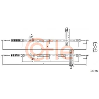 Tirette à câble, frein de stationnement COFLE 92.10.5359 pour FORD FOCUS 1.8 DI / TDDi - 75cv
