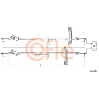 Tirette à câble, frein de stationnement COFLE OEM 1253158