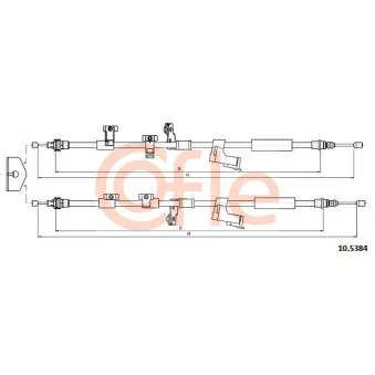 Tirette à câble, frein de stationnement COFLE 92.10.5384 pour FORD FOCUS 2.0 TDCi - 136cv