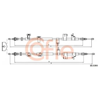 COFLE 92.10.5393 - Tirette à câble, frein de stationnement
