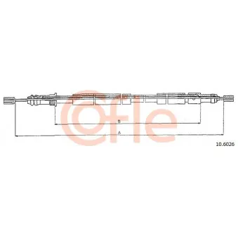 Tirette à câble, frein de stationnement COFLE 92.10.6026 pour PEUGEOT 306 1.4 - 75cv