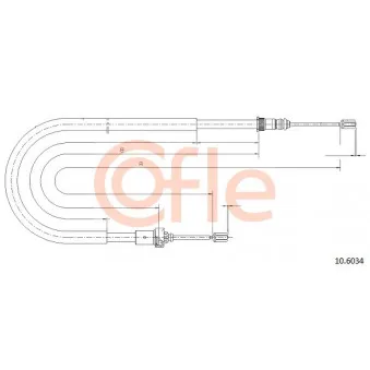 Tirette à câble, frein de stationnement COFLE 92.10.6034 pour PEUGEOT 206 1.6 16V - 109cv
