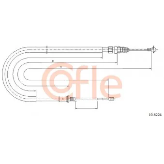 Tirette à câble, frein de stationnement COFLE 92.10.6224 pour PEUGEOT 407 2.0 - 136cv