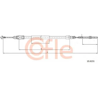 Tirette à câble, frein de stationnement COFLE 92.10.6231 pour PEUGEOT 607 2.2 16V - 163cv