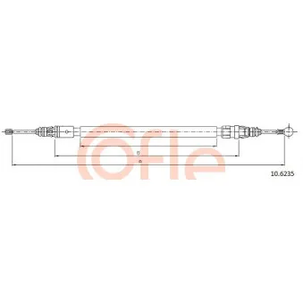 Tirette à câble, frein de stationnement COFLE 92.10.6235 pour CITROEN C4 1.6 HDI 90 - 92cv