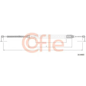 Tirette à câble, frein de stationnement COFLE 92.10.6683 pour SUBARU LEGACY 1.9 DTI - 98cv